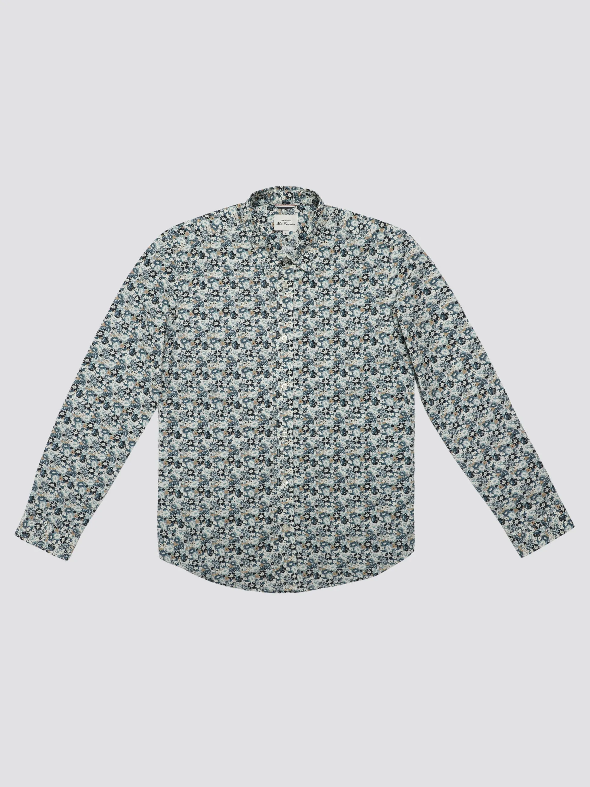 Signature Multicolor Floral Print Shirt - Petrol