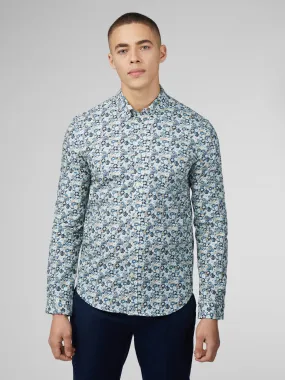 Signature Multicolor Floral Print Shirt - Petrol