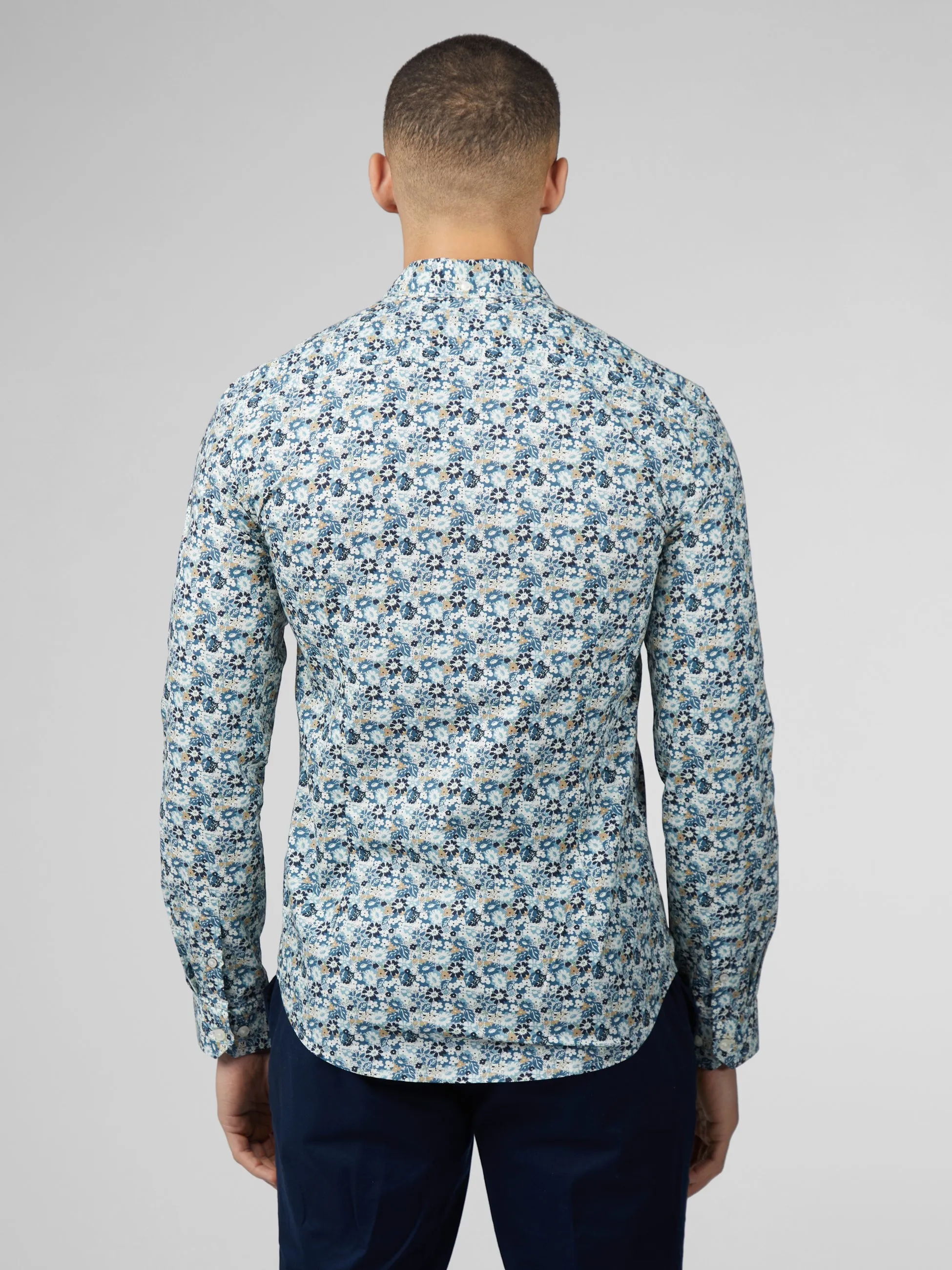 Signature Multicolor Floral Print Shirt - Petrol