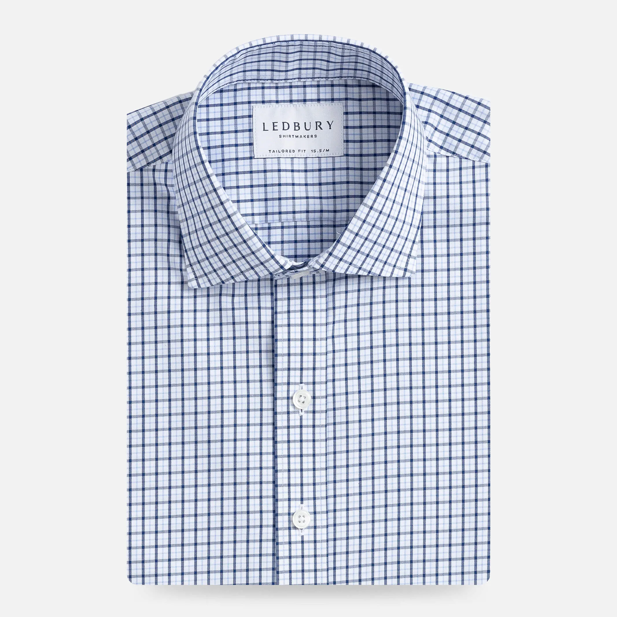 The Navy Ferris Non Iron Check Custom Shirt