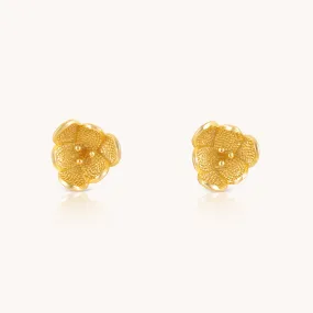 Tulip Gold Stud Earrings