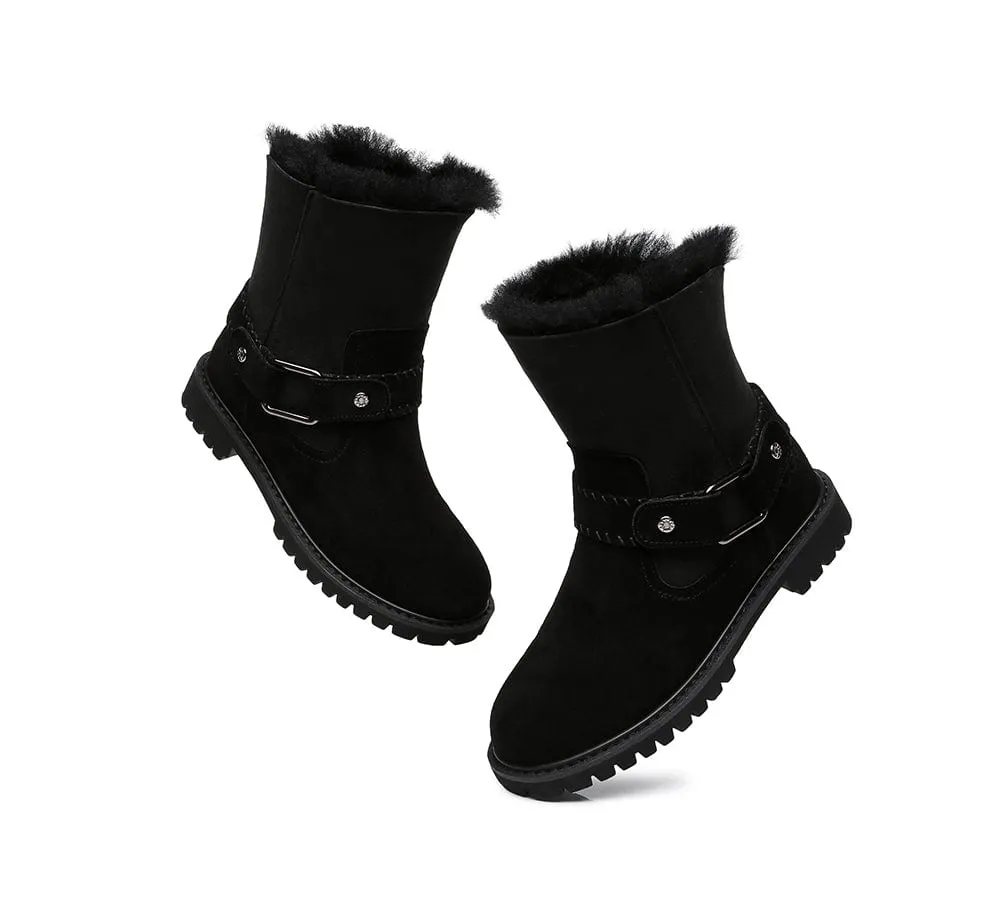 UGG Boots Women Sheepskin Wool Mid Calf Fashion Boots Sarah