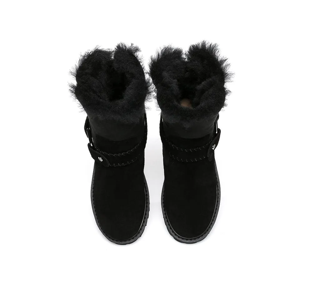 UGG Boots Women Sheepskin Wool Mid Calf Fashion Boots Sarah