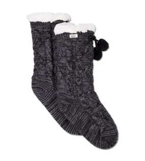 Women's Pom Pom Fleece Lined Crew Sock